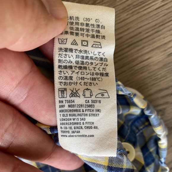 Abercrombie & Fitch Muscle Gingham L/S Sz.S - Picture 3 of 7